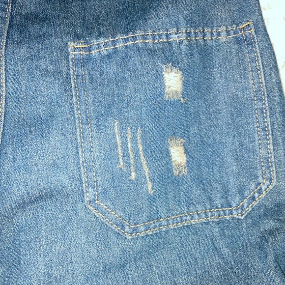 COPY - DISTRESSED LOOK BLUE OVERALLS - Picture 10 of 16